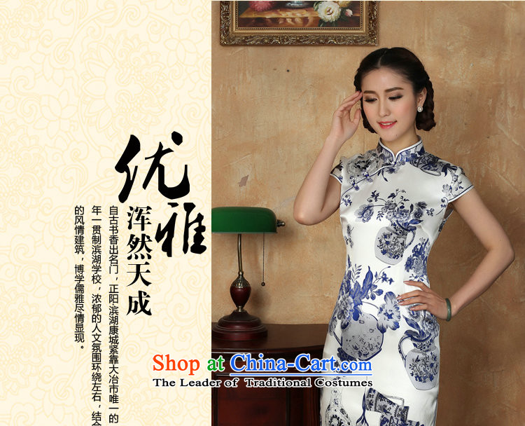 Dan smoke summer new women's dresses silk Chinese improved collar porcelain herbs extract comfortable qipao gown as shown short-color pictures, prices, 3XL brand platters! The elections are supplied in the national character of distribution, so action, buy now enjoy more preferential! As soon as possible.
