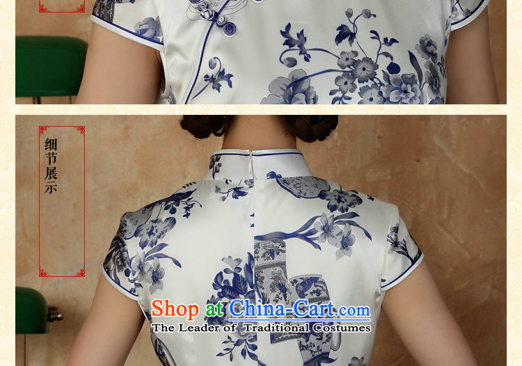 Dan smoke summer new women's dresses silk Chinese improved collar porcelain herbs extract comfortable qipao gown as shown short-color pictures, prices, 3XL brand platters! The elections are supplied in the national character of distribution, so action, buy now enjoy more preferential! As soon as possible.