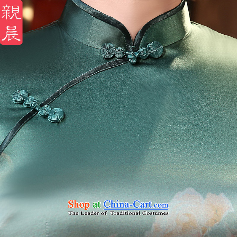 At 2015 new pro-autumn day-to-day summer herbs extract upscale fashion improved short of Sau San Silk Cheongsam short of retro -XL, morning shopping on the Internet has been pressed.