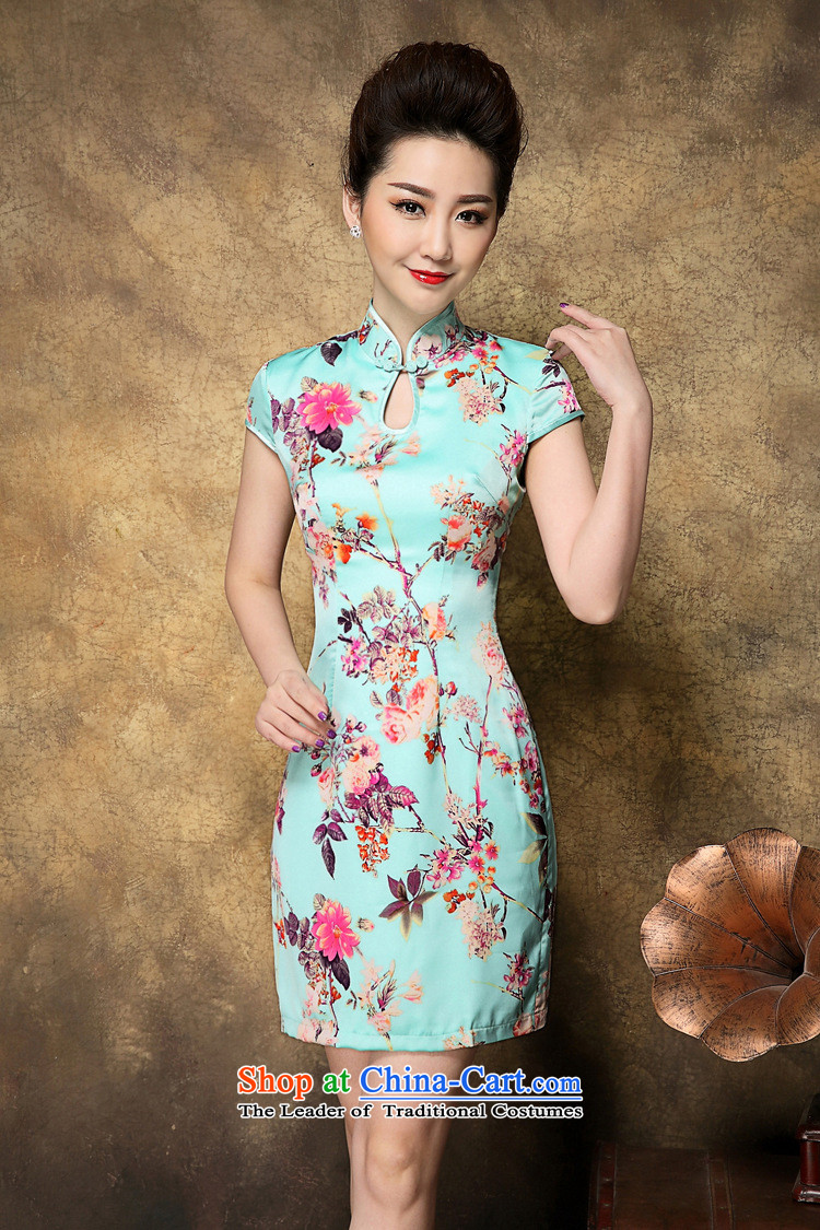 Progress toward Alice 2015 Summer new cheongsam dress in older MOM pack upscale temperament cheongsam dress stamp light blue M picture, prices, brand platters! The elections are supplied in the national character of distribution, so action, buy now enjoy more preferential! As soon as possible.