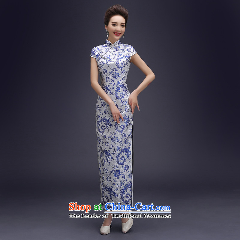 Porcelain cheongsam dress autumn 2015 new improved day-to-day long, stylish cheongsam dress of the forklift truck Sau San porcelain imported dress of the forklift truck , hundreds of Ming products , , , shopping on the Internet