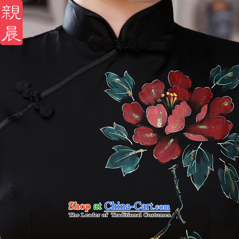 At 2015 new pro-chiu summer silk retro-day short, improved fashionable upper herbs extract qipao short of Sau San 2XL, pro-am , , , shopping on the Internet