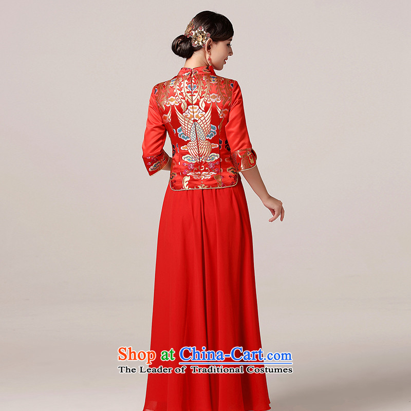 Recalling that hates makeup and the spring and summer marriages red long two kits qipao gown Sau Wo retro services services Q15018 bows , recalling that hates makeup and red , , , shopping on the Internet