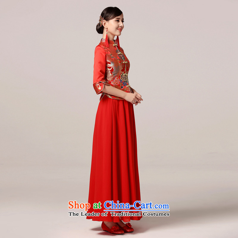 Recalling that hates makeup and the spring and summer marriages red long two kits qipao gown Sau Wo retro services services Q15018 bows , recalling that hates makeup and red , , , shopping on the Internet