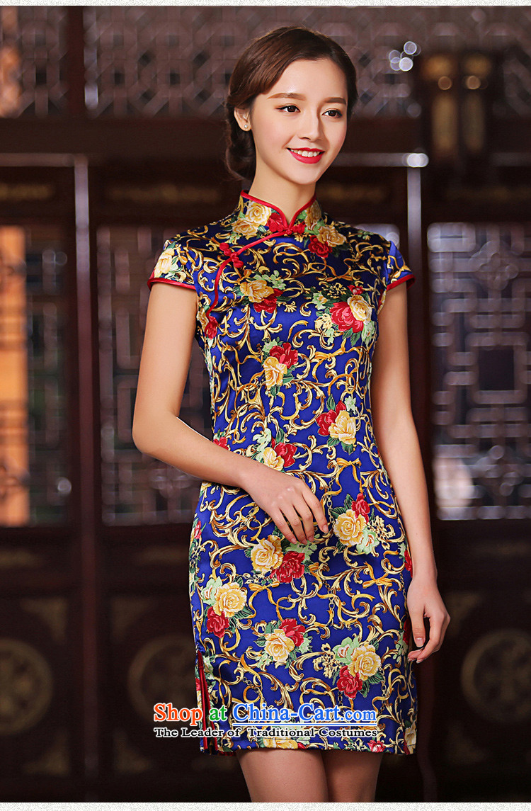 The cross-sa 2015 new qipao bustling summer heavyweight silk cheongsam dress female Stylish retro SZ S2227 GOLD XL Photo, prices, brand platters! The elections are supplied in the national character of distribution, so action, buy now enjoy more preferential! As soon as possible.