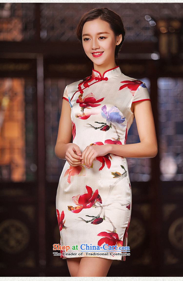 The complaints made by the cross-sa new heavyweight Silk Cheongsam summer daily improved Short-Sleeve Mock-Neck stylish cheongsam dress female SZ S2222 L picture, prices, brand platters! The elections are supplied in the national character of distribution, so action, buy now enjoy more preferential! As soon as possible.