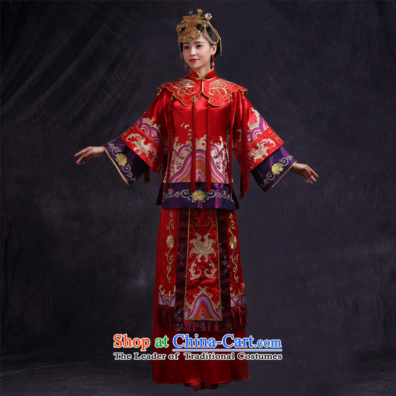 Sau Wo Saga Soo Wo Service 2015 Chinese bride national drink retro-soo wo service use the dragon wedding dresses new wedding dresses large red S, Sau Wo family shopping on the Internet has been pressed.