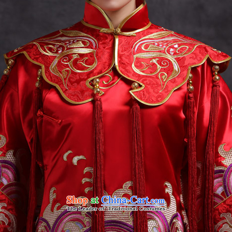 Sau Wo Saga Soo Wo Service 2015 Chinese bride national drink retro-soo wo service use the dragon wedding dresses new wedding dresses large red S, Sau Wo family shopping on the Internet has been pressed.