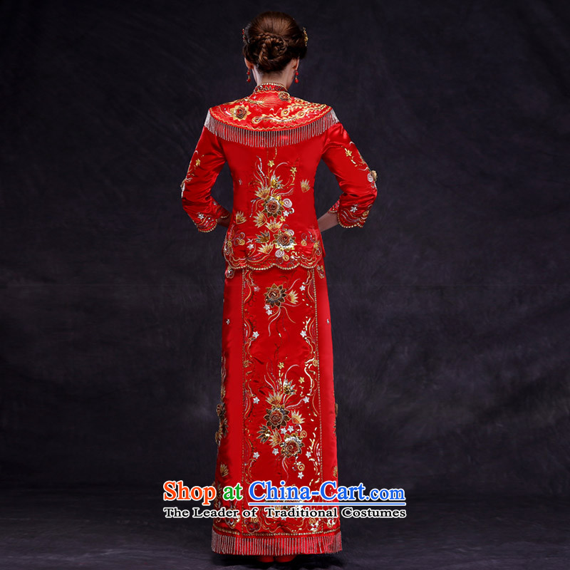 Sau Wo Family Service bridal dresses Sau Wo Chinese wedding dress 2015 new red bows wedding dress retro-soo and large red qipao M of the Paridelles, Sau Wo Shopping on the Internet has been pressed.