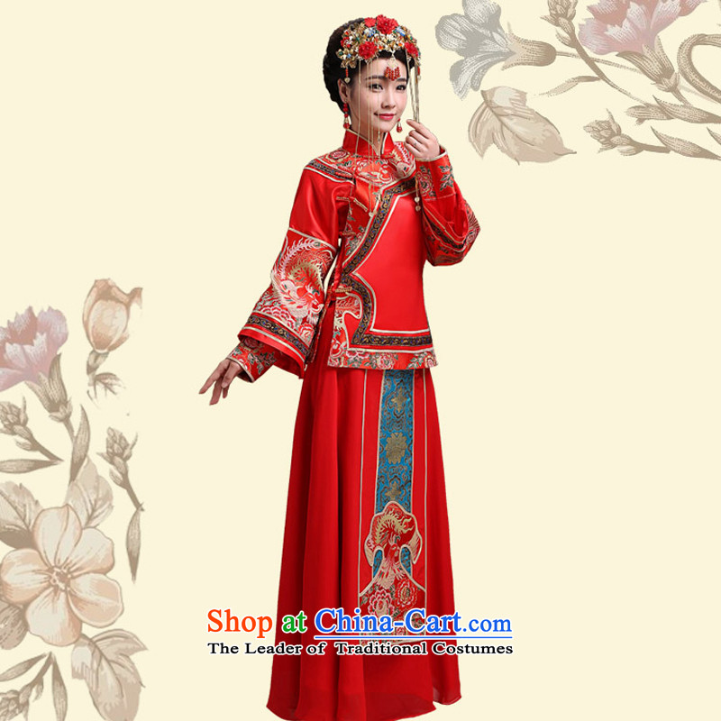 Sau Wo Family Service bridal dresses Sau Wo Chinese wedding dress red bows wedding dress retro qipao 2015 New Kimono clothes set of S-soo, Sau Wo family shopping on the Internet has been pressed.