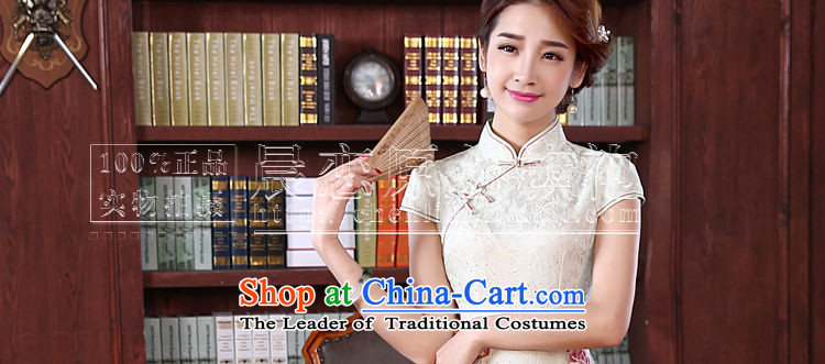 Land 2015 summer morning new improved Stylish retro short of cheongsam dress Lace Embroidery daily female skirt light green L picture, prices, brand platters! The elections are supplied in the national character of distribution, so action, buy now enjoy more preferential! As soon as possible.