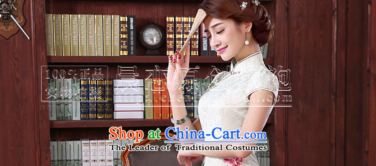 Land 2015 summer morning new improved Stylish retro short of cheongsam dress Lace Embroidery daily female skirt light green L picture, prices, brand platters! The elections are supplied in the national character of distribution, so action, buy now enjoy more preferential! As soon as possible.