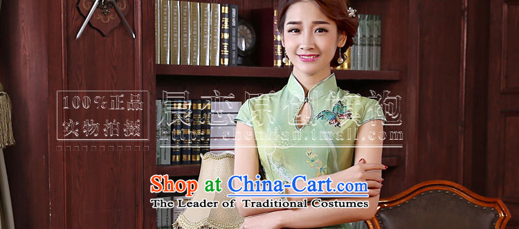 Morning new qipao Land summer retro long improved stylish herbs extract silk Chinese cheongsam dress green Butterfly green XXL picture, prices, brand platters! The elections are supplied in the national character of distribution, so action, buy now enjoy more preferential! As soon as possible.
