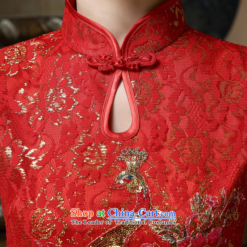 In 2015 the new friends marriages bows services improved marriage Chinese qipao antique dresses spring and summer short of qipao skirt quality assurance S waistline 1.9 feet, yards, Yi (LANYI) , , , shopping on the Internet