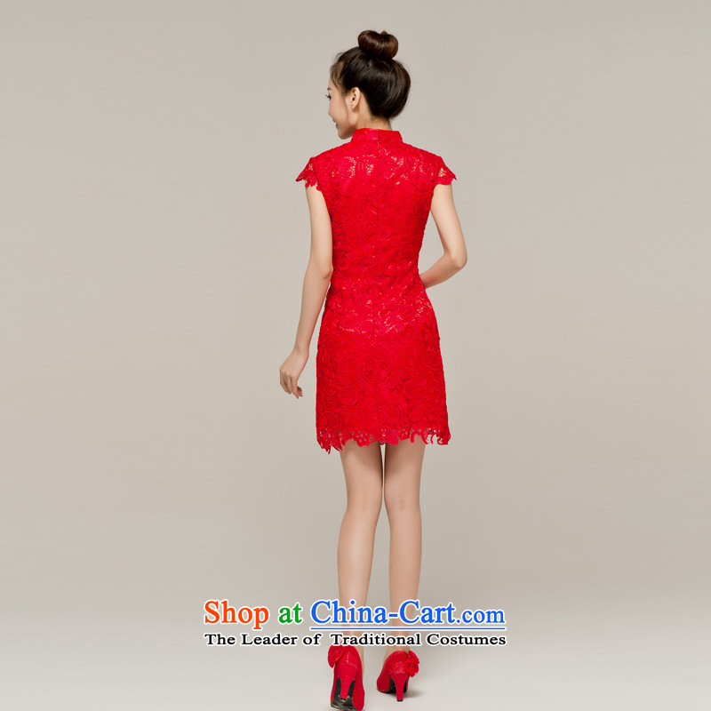 Recalling that hates makeup and lace short of Qipao Sau San skirt bride bows services spring and summer cheongsam red Chinese wedding dress Q12048 red , red, Colombia has been pressed to recall that shopping on the Internet
