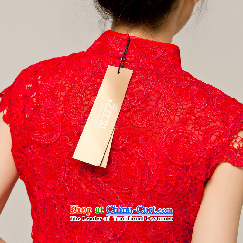 Recalling that hates makeup and lace short of Qipao Sau San skirt bride bows services spring and summer cheongsam red Chinese wedding dress Q12048 red , red, Colombia has been pressed to recall that shopping on the Internet