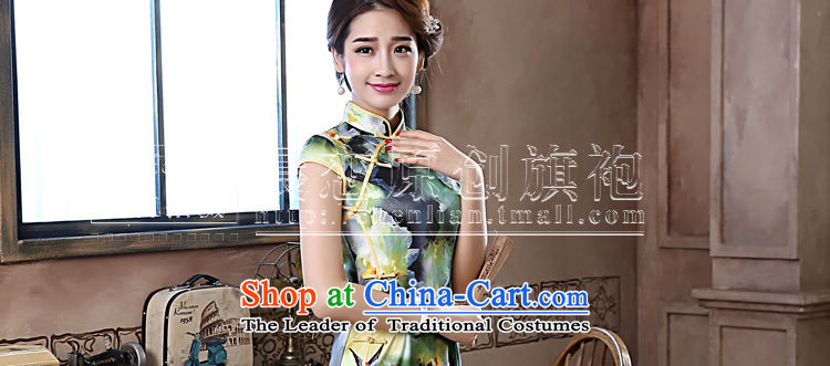 Land 2015 summer morning new improved Stylish retro long cheongsam dress lace daily female skirt green edge green XL Photo, prices, brand platters! The elections are supplied in the national character of distribution, so action, buy now enjoy more preferential! As soon as possible.