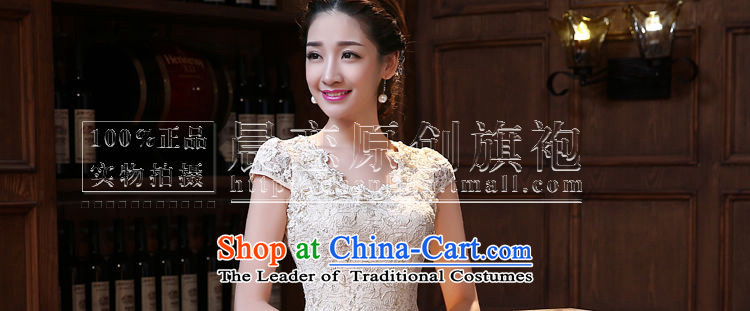 Land 2015 summer morning new improved Stylish retro short of qipao dresses exquisite lace daily female skirt apricot L photo, prices, brand platters! The elections are supplied in the national character of distribution, so action, buy now enjoy more preferential! As soon as possible.