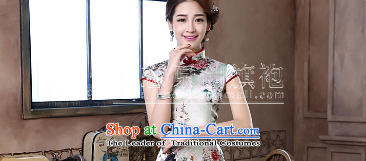 Morning new qipao land 2015 Summer retro short-sleeved improved stylish herbs extract heavyweight Silk Cheongsam Dress Suit M pictures green Mudan, prices, brand platters! The elections are supplied in the national character of distribution, so action, buy now enjoy more preferential! As soon as possible.