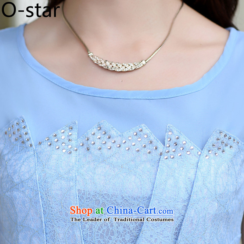 2015 Summer o-star new women's dresses improved stylish and elegant Dress Short, Sepia daily cotton qipao gown blue Xl,o-star,,, shopping on the Internet