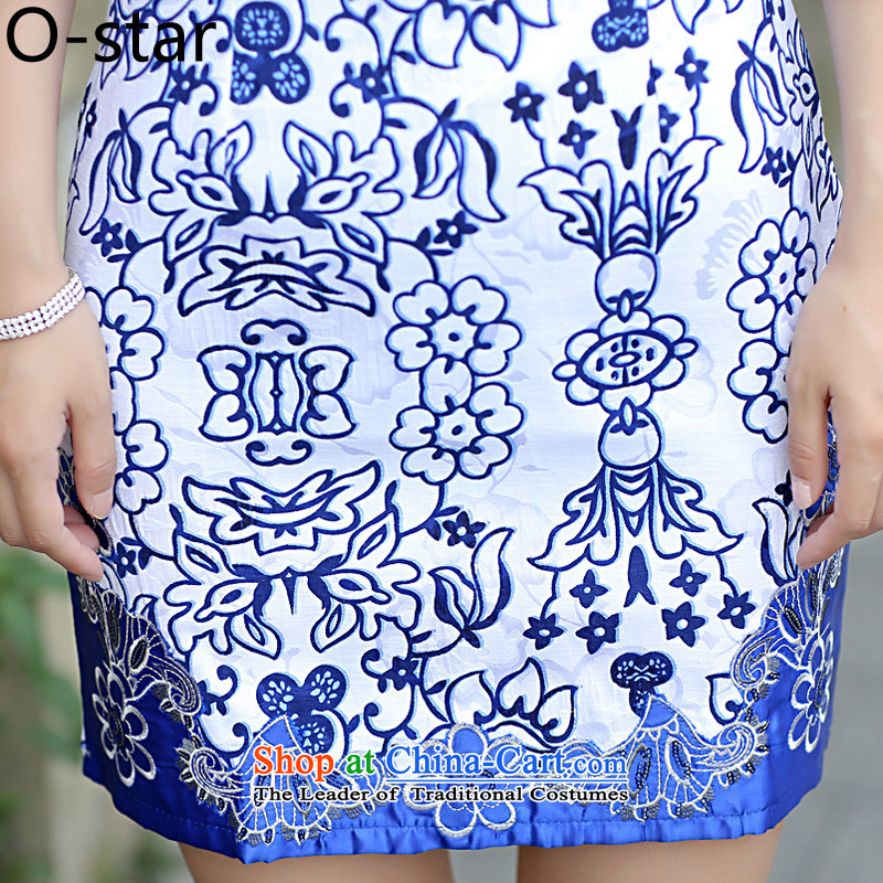 The new 2015 o-star summer qipao porcelain retro style qipao improved graphics Sau San thin cheongsam dress suit m,o-star,,, ywca shopping on the Internet