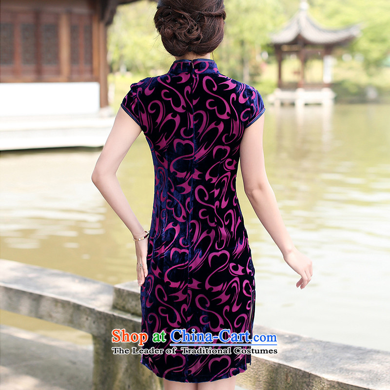 Sexy Bai Lai summer improved cheongsam dress dresses classic high-end Kim scouring pads short-sleeved blouses and Tang dynasty wedding dresses XXL, qipao innocence Bai Lai (C.Z.BAILEE) , , , shopping on the Internet