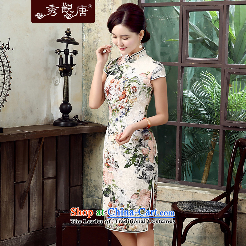 [Sau Kwun Tong] Ying spent summer 2015 new retro qipao manually is long, flower cheongsam dress suit M-soo, QD5307 TANG , , , shopping on the Internet