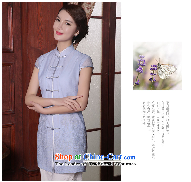 [Sau Kwun Tong] Anna light summer 2015 Ms. Tang Dynasty Chinese cheongsam dress temperament improved shirt TD5408 light blue M picture, prices, brand platters! The elections are supplied in the national character of distribution, so action, buy now enjoy more preferential! As soon as possible.