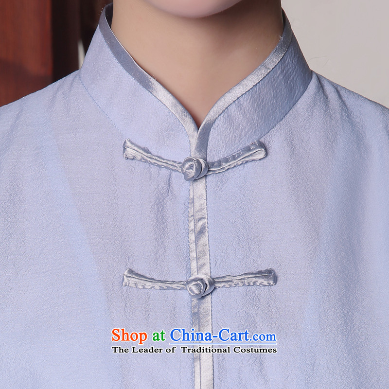 [Sau Kwun Tong] Anna light summer 2015 Ms. Tang Dynasty Chinese cheongsam dress temperament improved TD5408 T-shirt , light blue-soo Kwun Tong shopping on the Internet has been pressed.