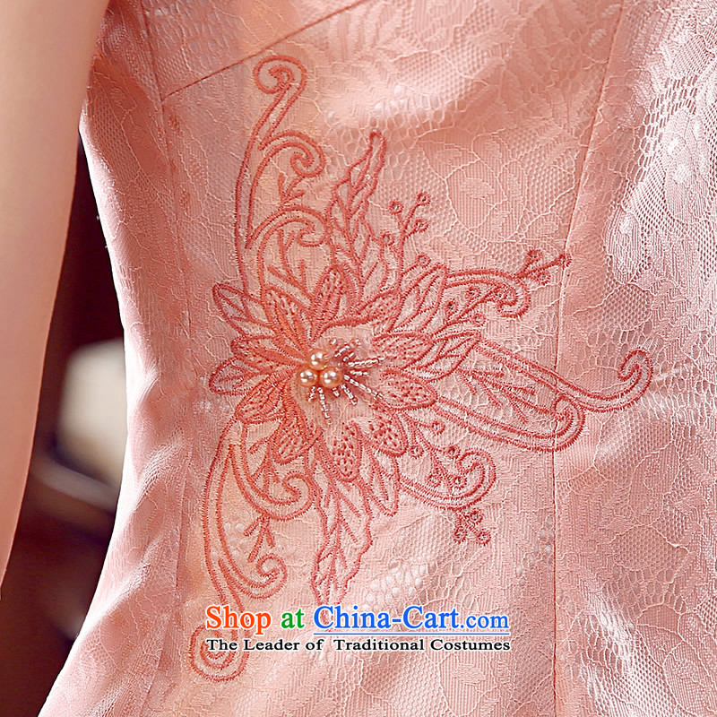 [Sau Kwun Tong] Your new improvements Ngan 2015 cheongsam dress summer Stylish retro-day dresses KD5326 pink M-soo Kwun Tong shopping on the Internet has been pressed.