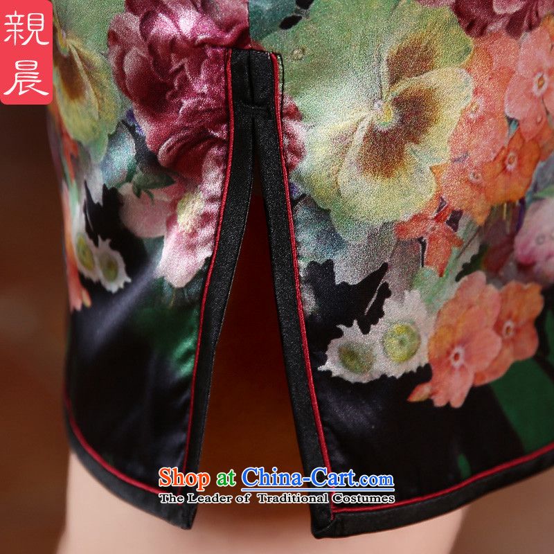 The pro-am silk cheongsam dress 2015 new summer daily retro herbs extract improved couture cheongsam dress suit M, PRO-AM , , , shopping on the Internet