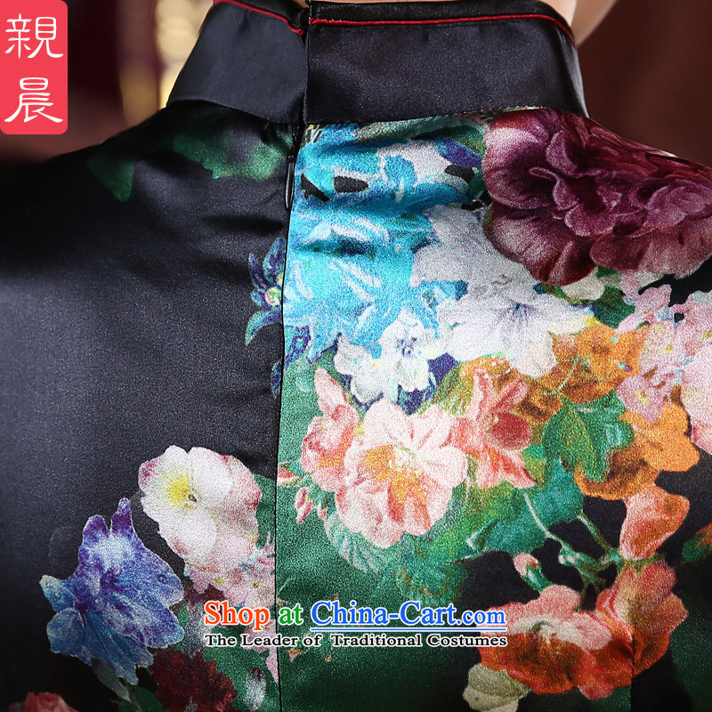 The pro-am silk cheongsam dress 2015 new summer daily retro herbs extract improved couture cheongsam dress suit M, PRO-AM , , , shopping on the Internet