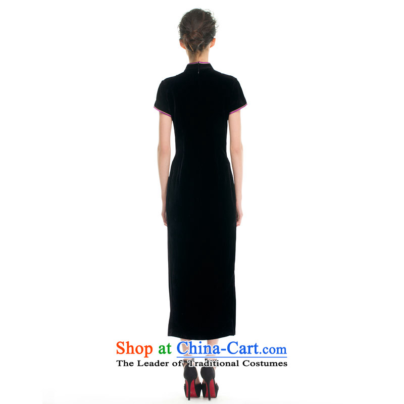 Wooden spring and summer of 2015 really new Chinese collar repair your hand tie really long cheongsam mom with velvet 43205 CHASSIS 01 black wood really a , , , Xxl(a), shopping on the Internet