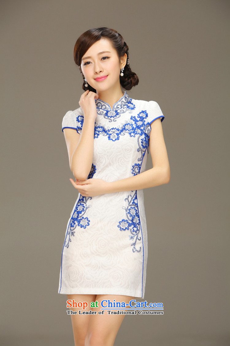 The former Yugoslavia Li aware flow fluorescence 2015 Summer classic modern retro Sau San Graphics Improvement thin short cheongsam dress QLZ15Q6041 flow screen picture, prices, XL brand platters! The elections are supplied in the national character of distribution, so action, buy now enjoy more preferential! As soon as possible.
