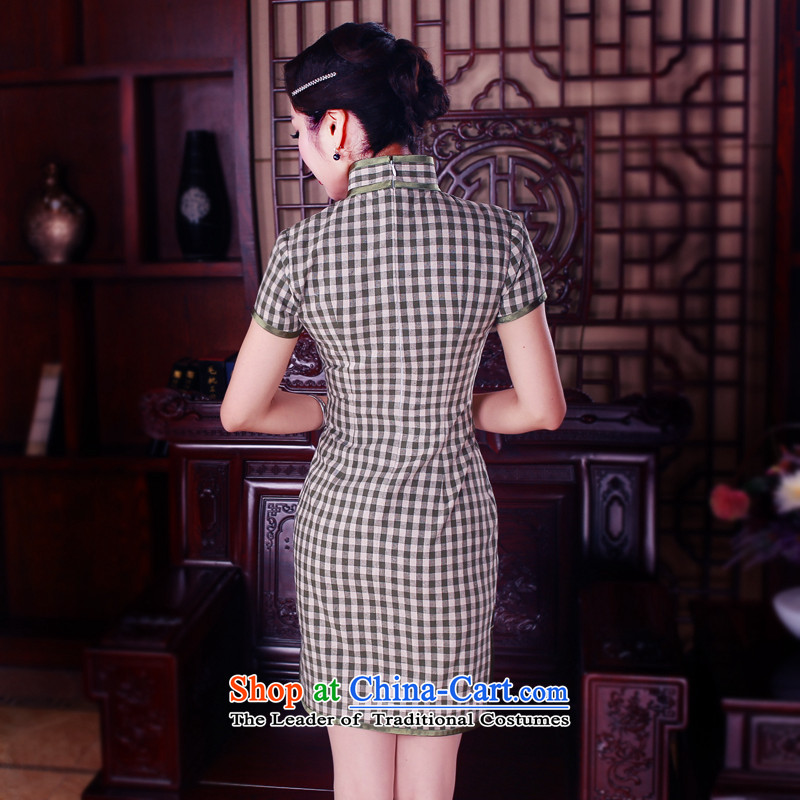 After a day of wind cheongsam dress 2015 Summer improved stylish Sau San cotton linen cheongsam dress retro qipao calculation of cyan , recreation wind shopping on the Internet has been pressed.