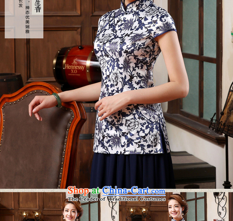 【 pro-am- 2015 new summer porcelain everyday clothes retro style short of improved qipao T-shirt + skirts S picture shirt, prices, brand platters! The elections are supplied in the national character of distribution, so action, buy now enjoy more preferential! As soon as possible.