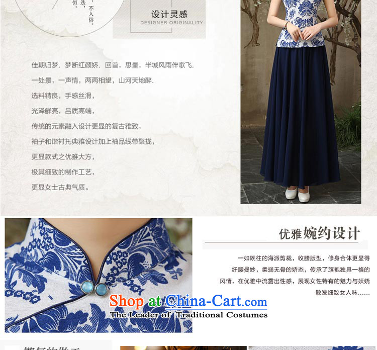 The pro-am in summer and autumn day-to-day new improvement, Retro ethnic Sau San cotton linen dresses porcelain cheongsam dress XL-t-shirt shirt + waist 77cm hold picture, prices, brand platters! The elections are supplied in the national character of distribution, so action, buy now enjoy more preferential! As soon as possible.