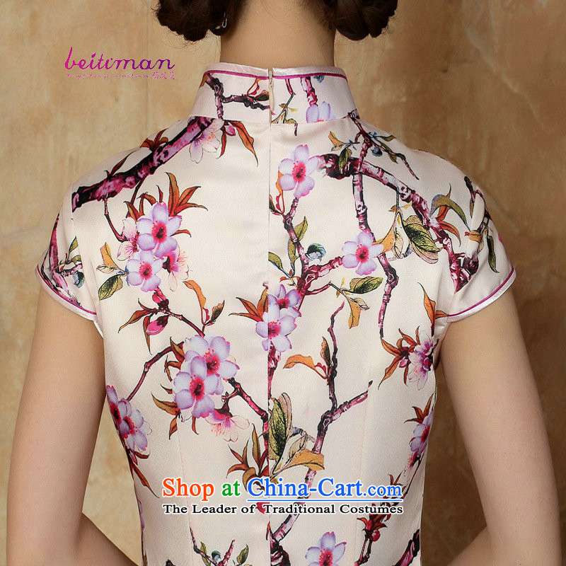Mrs Ingrid Yeung as Overgrown Tomb for summer 2015 new short-sleeved ethnic short of daily cheongsam dress improved girls stylish embroidery cheongsam figure XXL, beibei economy Overgrown Tomb , , , shopping on the Internet