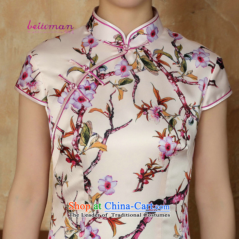Mrs Ingrid Yeung as Overgrown Tomb for summer 2015 new short-sleeved ethnic short of daily cheongsam dress improved girls stylish embroidery cheongsam figure XXL, beibei economy Overgrown Tomb , , , shopping on the Internet