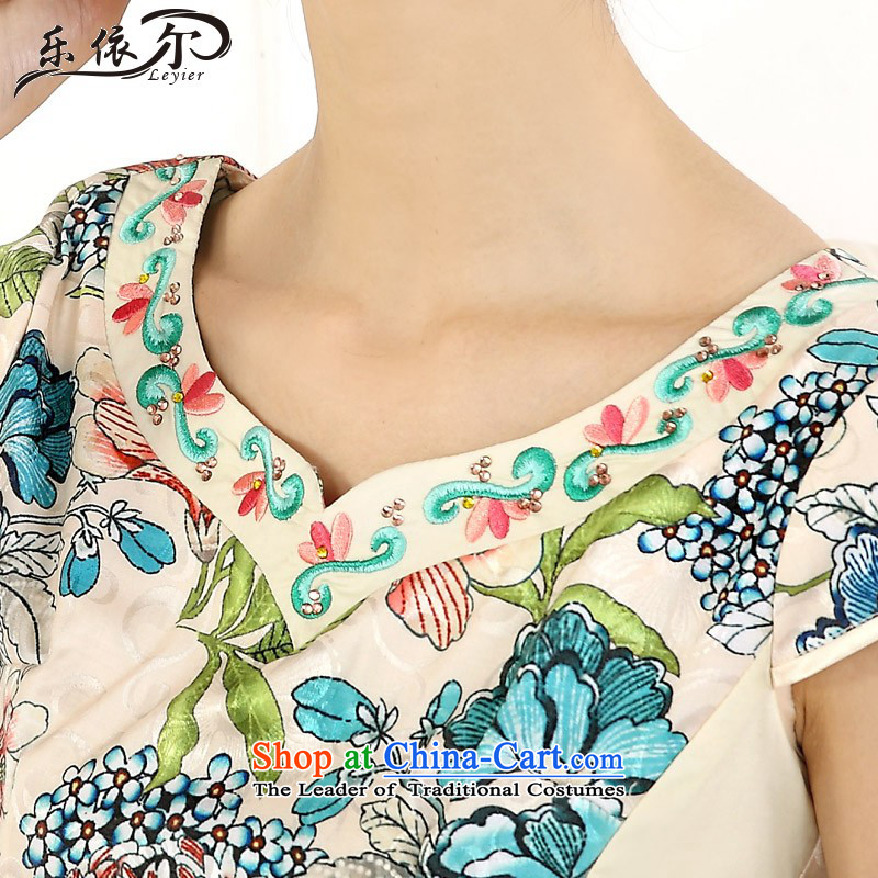 In accordance with the American short cheongsam dress female retro stamp improved embroidery girls qipao LYE66610 daily green L, in accordance with the (leyier Lok) , , , shopping on the Internet