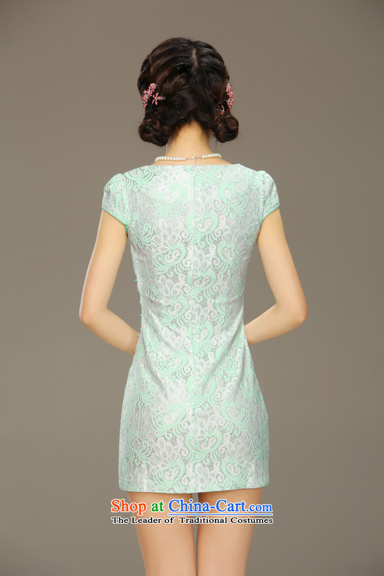 The former Yugoslavia Li tomokiyo shadow cheongsam dress the new summer stylish improved short of daily retro Sau San lace dress QLZ15Q6035 SKYBLUE XL Photo, prices, brand platters! The elections are supplied in the national character of distribution, so action, buy now enjoy more preferential! As soon as possible.