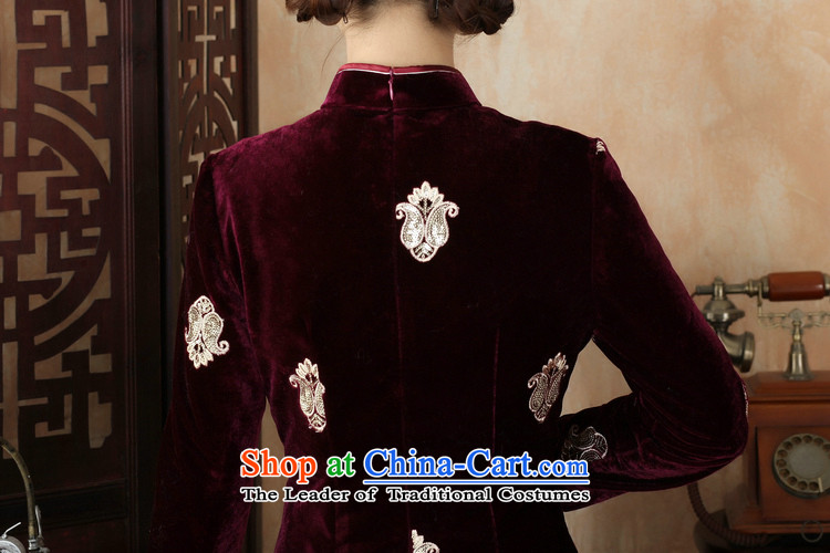 C.o.d. Jie in spring and autumn, women's elegant retro-clip embroidery manually collar velvet cheongsam purple XXL picture, prices, brand platters! The elections are supplied in the national character of distribution, so action, buy now enjoy more preferential! As soon as possible.