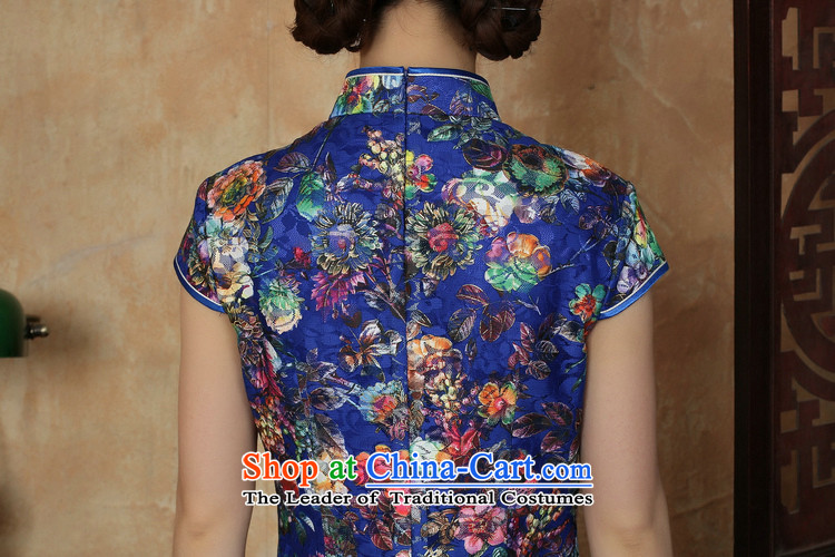 C.o.d. Jie, new in women's summer stamp lace collar short-sleeved detained manually dresses blue qipao L picture, prices, brand platters! The elections are supplied in the national character of distribution, so action, buy now enjoy more preferential! As soon as possible.