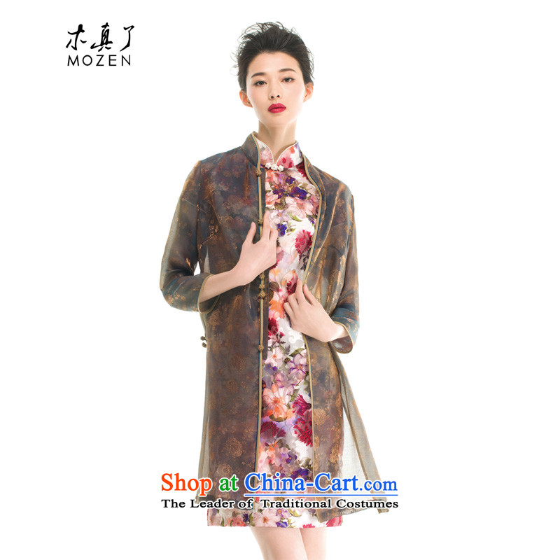 Wooden spring and summer of 2015 is really the new Euro 7 to the root of the shirt-sleeves stamp cardigan cheongsam dress 43125 outside ground 15 Green?M