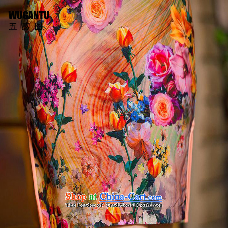 The five senses Figure Sau San sexy idyllic cheongsam dress 2015 New China wind of ethnic dress roses WGT154 picture color L, five-sense figure (WUGANTU) , , , shopping on the Internet