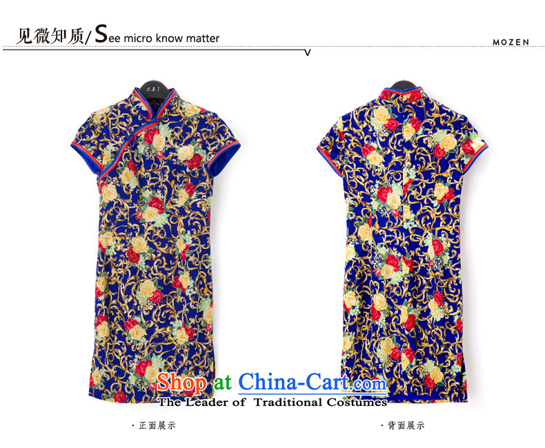 Wooden spring and summer of 2015 is really the new Chinese girl who decorated silk cheongsam dress improved women's skirt 53346 10 deep blue S picture, prices, brand platters! The elections are supplied in the national character of distribution, so action, buy now enjoy more preferential! As soon as possible.