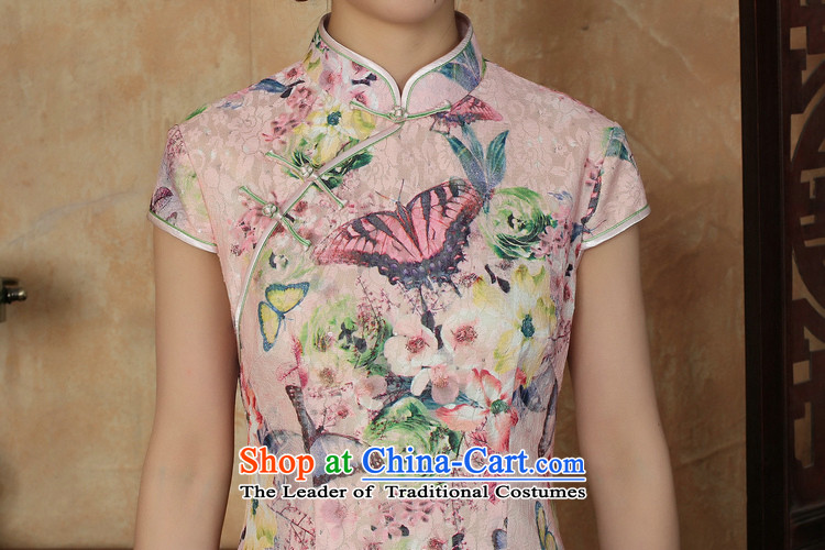 In the new kit, summer female lady retro elegant collar manually short-sleeved detained dresses cheongsam pink XL Photo, prices, brand platters! The elections are supplied in the national character of distribution, so action, buy now enjoy more preferential! As soon as possible.