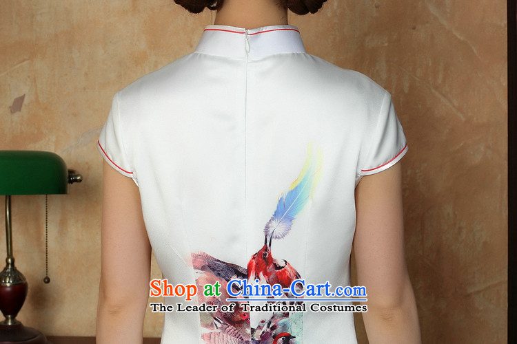 C.o.d. Jie of the new summer female stamp collar manually short-sleeved detained dresses qipao  Y5129 small Phoenix white L pictures, prices, brand platters! The elections are supplied in the national character of distribution, so action, buy now enjoy more preferential! As soon as possible.