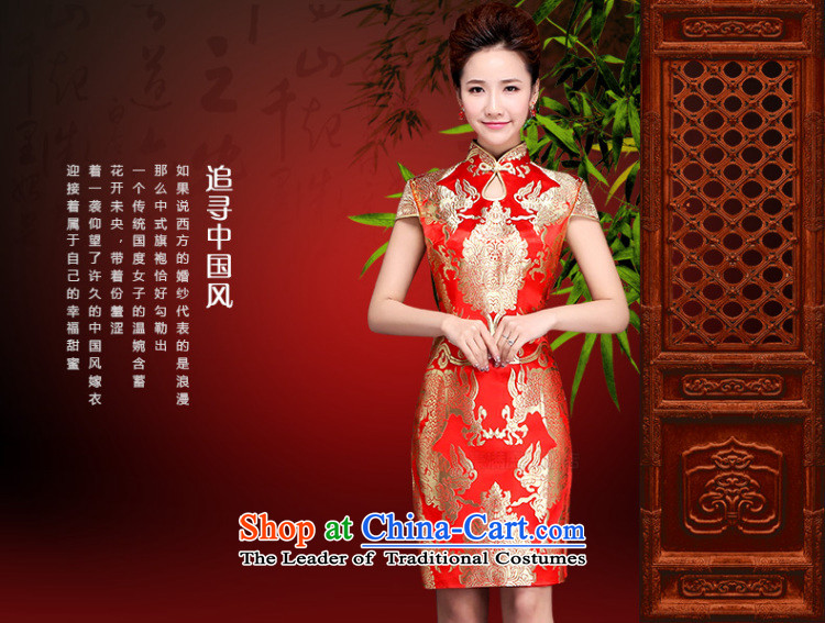 Charlene Choi spirit of marriages red short bows services 2015 new dragon robe CHINESE CHEONGSAM bride with improved S picture, prices, brand platters! The elections are supplied in the national character of distribution, so action, buy now enjoy more preferential! As soon as possible.