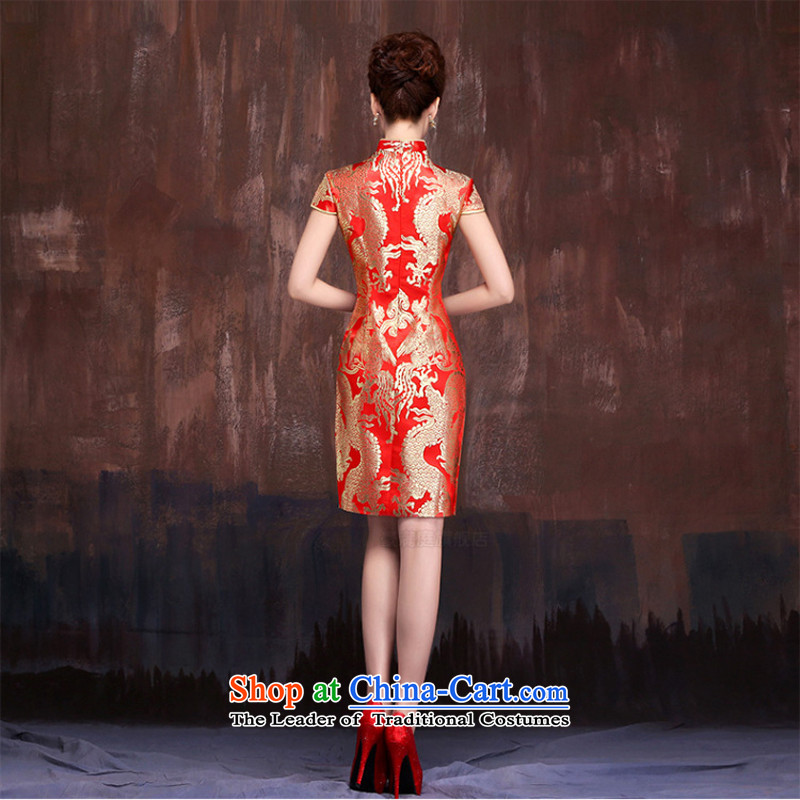 Charlene Choi spirit of marriages red short bows services 2015 new dragon robe CHINESE CHEONGSAM bride with improved S, Charlene Choi spirit has been pressed shopping on the Internet
